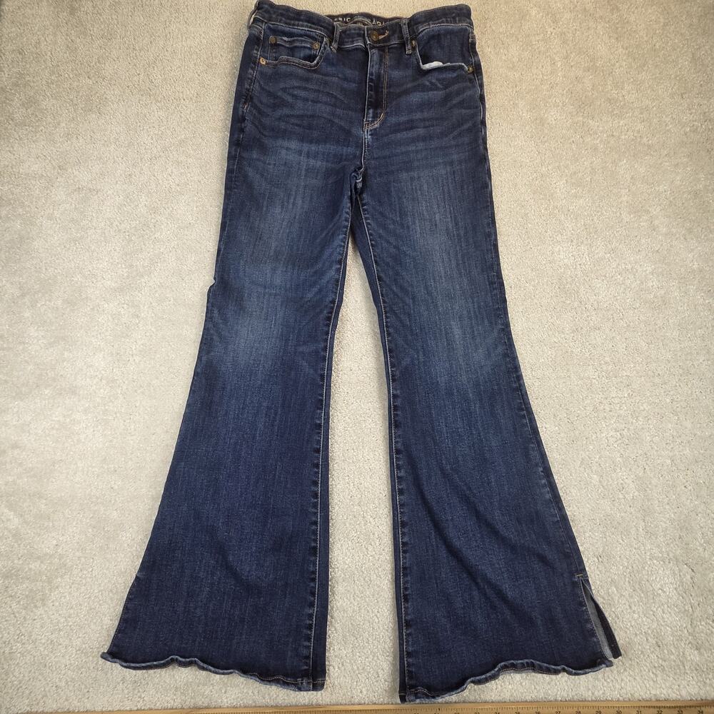American Eagle Super High Rise Flare Jeans Womens Size 12 Stretch‎
